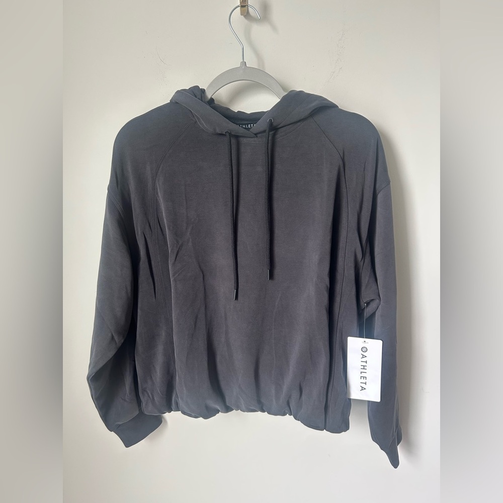 Athleta black bubble hem Hoodie